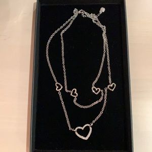 Oliver Webber Swarovski Layered Heart Necklace